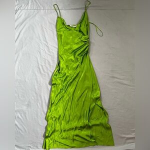 Green satin Zara dress